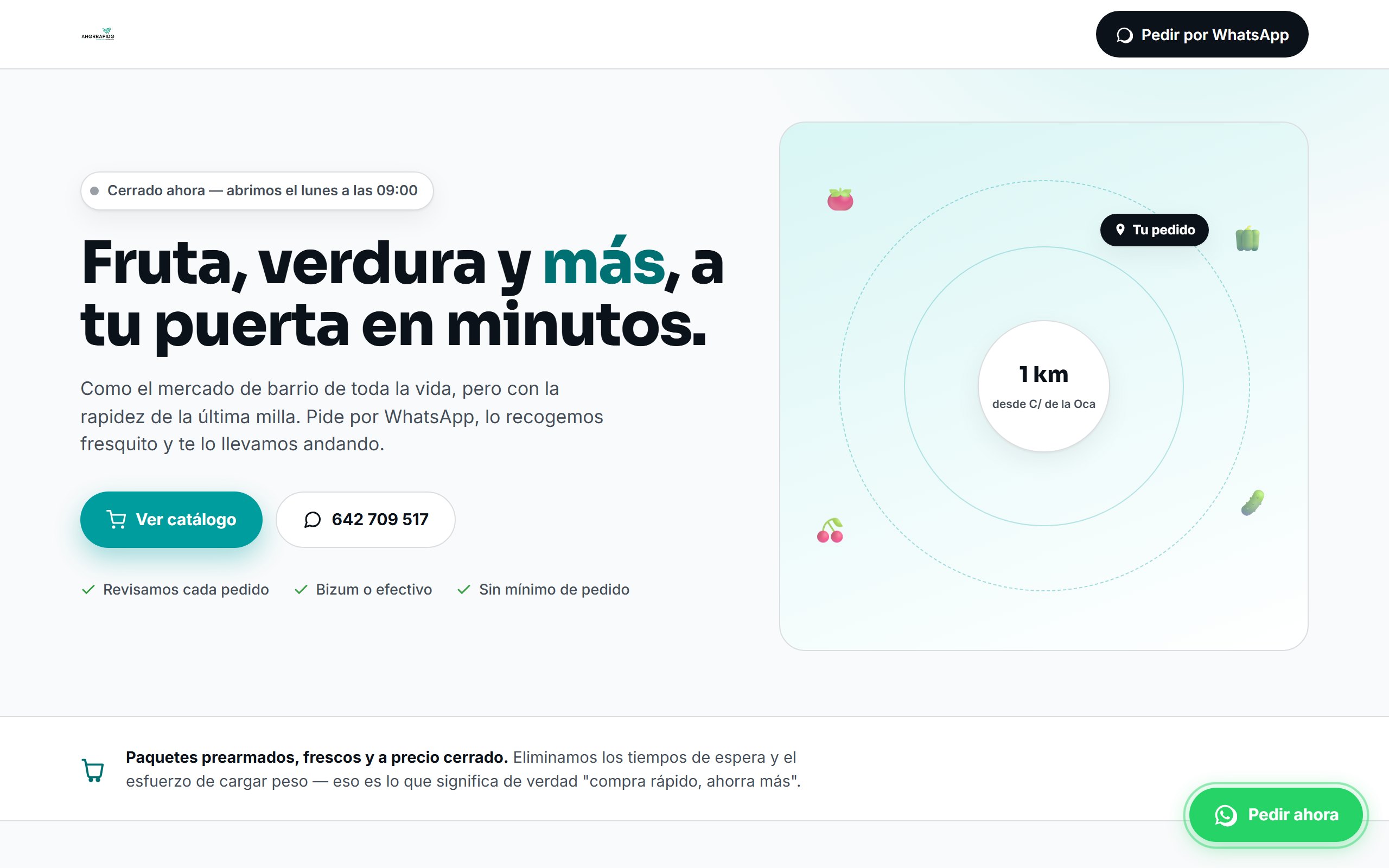 ahorrapido.com, frutería a domicilio en Carabanchel